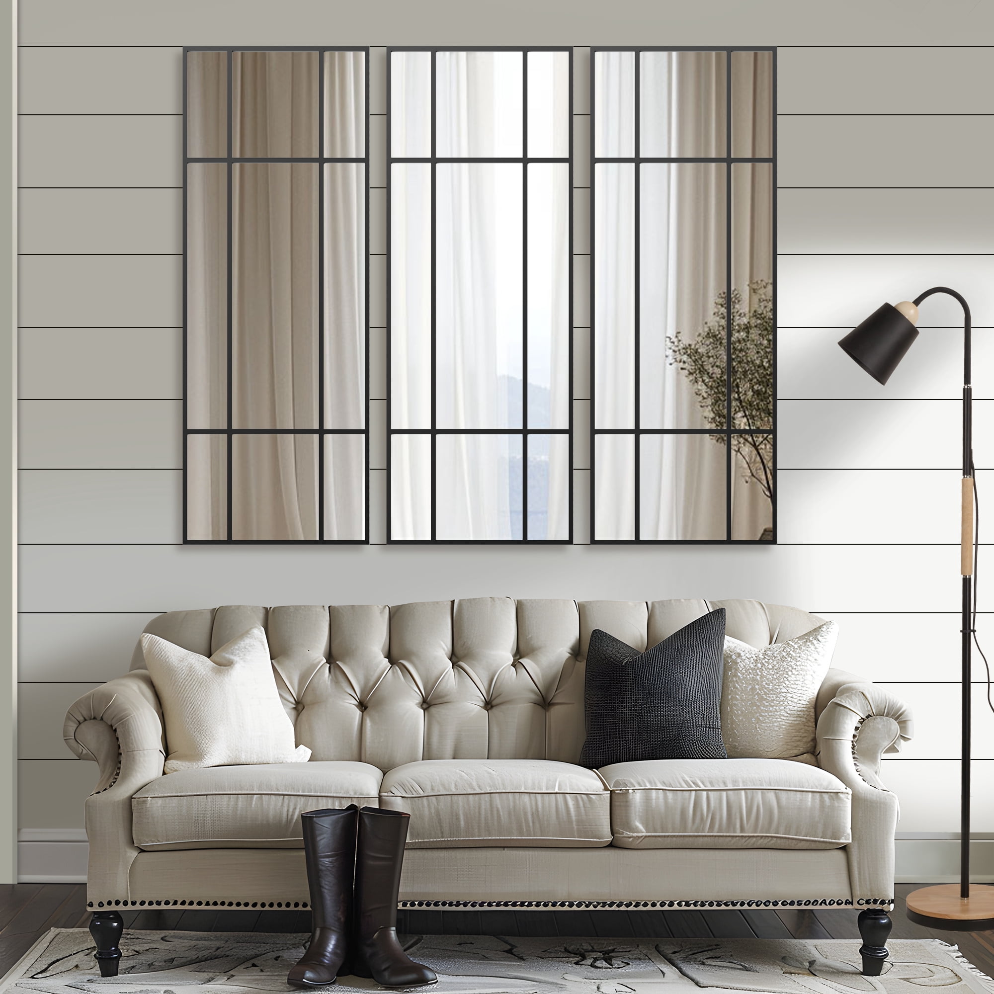 63"x24" Rectangle Wall Mirror Window Mirror Full Mirror,Black