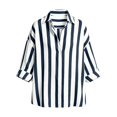 thumbnail image 6 of IMENGL Long Sleeve Shirts for Women Casual Striped V Neck Loose Fit Blouses Collared Clothes T-Shirt Soft Women's Basic Tee Long Sleeve Tops,Blue, 6 of 6