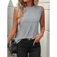 thumbnail image 4 of Women'S Sleeveless Summer Crewneck Loose Fit Tank Tops Gray S, 4 of 7