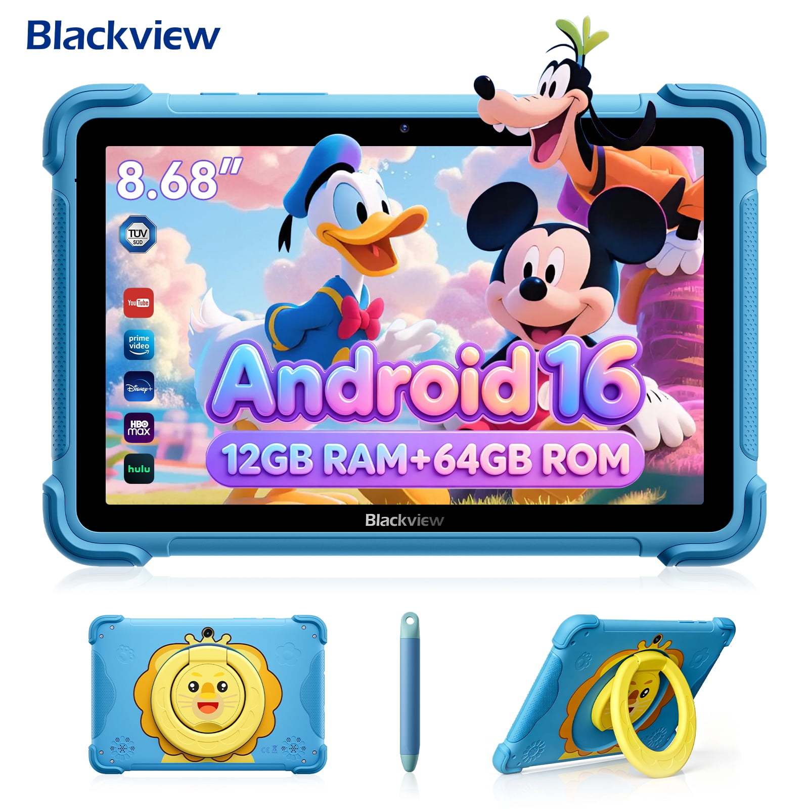 Plimpton Kids 10 Tablet, Android 13, 2GB RAM 32GB Storage, WiFi 6