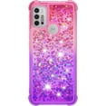 thumbnail image 2 of for Motorola Moto G10 Case Moto G30 Case with Creativity Clear Gradient Quicksand Glitter Flowing Liquid Floating TPU Case Bling Diamond Sparkle Cover for Moto G10 JB Pink Mauve, 2 of 14