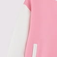 thumbnail image 6 of UAYOTSE Boys Girls Varsity Letter Print Jacket Casual Baseball Outwear Kids Basic Sweatshirts Lightweight Athletic Coat(11-12 Years,S51-Pink), 6 of 7
