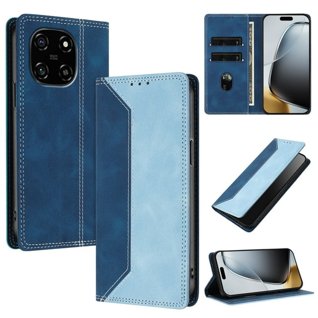 Phone Case for Blackview Color 6 FOXDOCK Premium Leather,Creative Dual-Color Cover with Card Slot,Shockproof