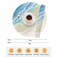 thumbnail image 6 of 15 Inch Round Placemats Set of 4, Blue Beach Coastal Non Slip Heat Insulation PP Table Mats, Summer Ocean Nautical Seaside Washable Place Mats for Kitchen Dining Party Table Decor, 6 of 7