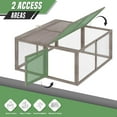 thumbnail image 3 of Portable Folding Chicken Coop Rabbit Hutch, Small Animal Playpen with Top & Side Doors for Chickens, Rabbits, and Poultry, 45.5 x 42.5 x 20 inch Grey, 3 of 7