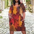 thumbnail image 2 of Autumn Leaves Loose Pocket Dress Dresses Summer Summer Dresses for Women, 2 of 9