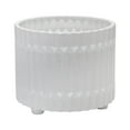 thumbnail image 2 of Sagebrook Home Set Of 2 Ceramic Fluted Planter With  Feet 10/12" , White, Round, Ceramic, Contemporary, 11"H, Fluted, 2 of 8
