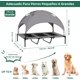 thumbnail image 2 of Cama Elevada para Perro Grande, Cama para Perros Lavable y Transpirable con Toldo Extraíble y 2 Postes de Soporte, para Perros y Mascotas Medianos, Grandes, Marrón, 2 of 9