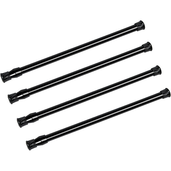 GHGSDH-4 Pack Tension Rods, 7-11 inches Adjustable Spring Steel Cupboard Bars, Tension Curtain Rod Shower Rod Closet Rod, Black