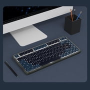 ATTACK SHARK Low Profile Mechanical Keyboard 75%,BT5.0/2.4G/Cable,PBT,White Backlit-Red Switch
