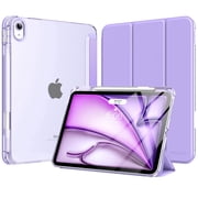 MoKo Case for iPad Air 11 inch Case (M4 2026/M3 2025/M2 2024), iPad Air 5th/4th Gen 10.9 inch Case 2022/2020 with Pencil Holder, Slim Trifold with Translucent Back Shell, Lilac