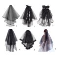 thumbnail image 4 of UNTERING Veil Wedding Bride Lace Tulle with Bowknot/Floral Trim Elegant Bridal Prom Party Tiaras Women Long Veil for Taking Photo, 4 of 7
