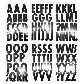 Self Adhesive Vinyl Letter Alphabet Number Stickers,Black 1 76  Count/Sheet,8 Pack 