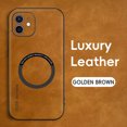 thumbnail image 4 of Mantto for iPhone 12 Case Compatible with MagSafe Charging, Vegan PU Leather Slim Classic Luxury Elegant Thin Drop Protection Protective Cover for iPhone 12, Brown, 4 of 9