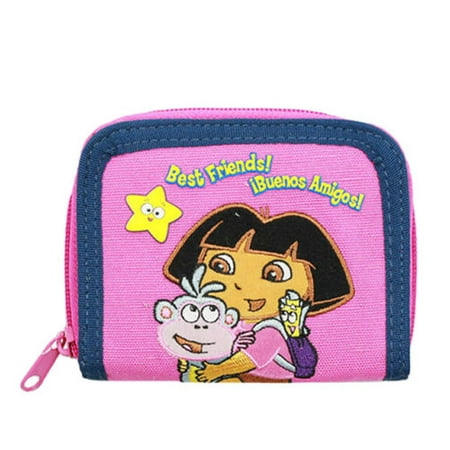 Dora the Explorer Best friends Kids Pink Girls Zip Wallet/Card & Photo