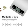 thumbnail image 4 of Digital Kitchen Scale Food Scale Weight Grams Ounces Stainless Steel Scale Tempered Glass Scale Platform for Baking Cooking, 4 of 7