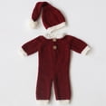 thumbnail image 2 of Body De Bebé Conjunto De Canastilla Onesies Para Niños Pequeños Navidad Recién Nacido Infantil Niños Mono De Punto Sombrero Gorra Trajes Accesorios De Fotografía Rojo Odeerbi LM103-222, 2 of 9