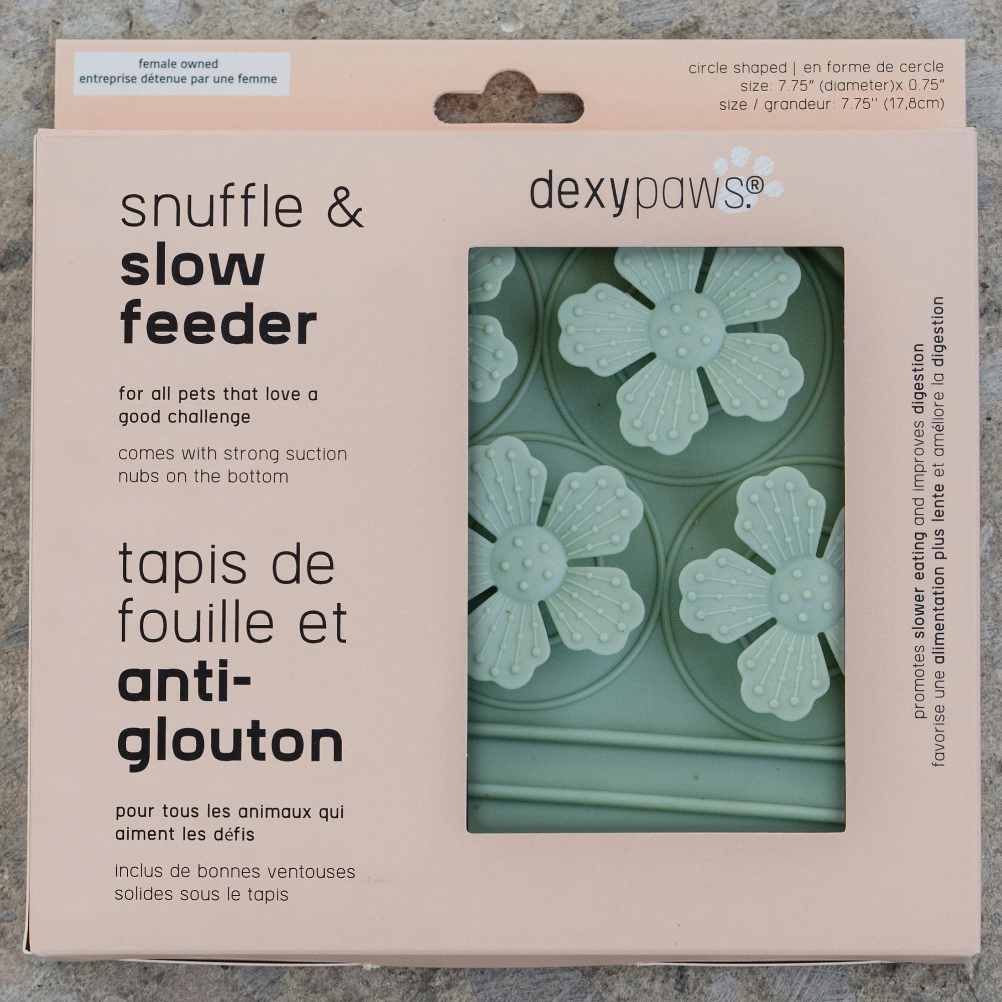 Dexypaws: Hide & Seek Slow Feeder - Sage Green - Dog & Pet, Meal & Treat Feeding Accessory, Fits In Most 8" Bowls, Suction Base, Food-Grade Silicone