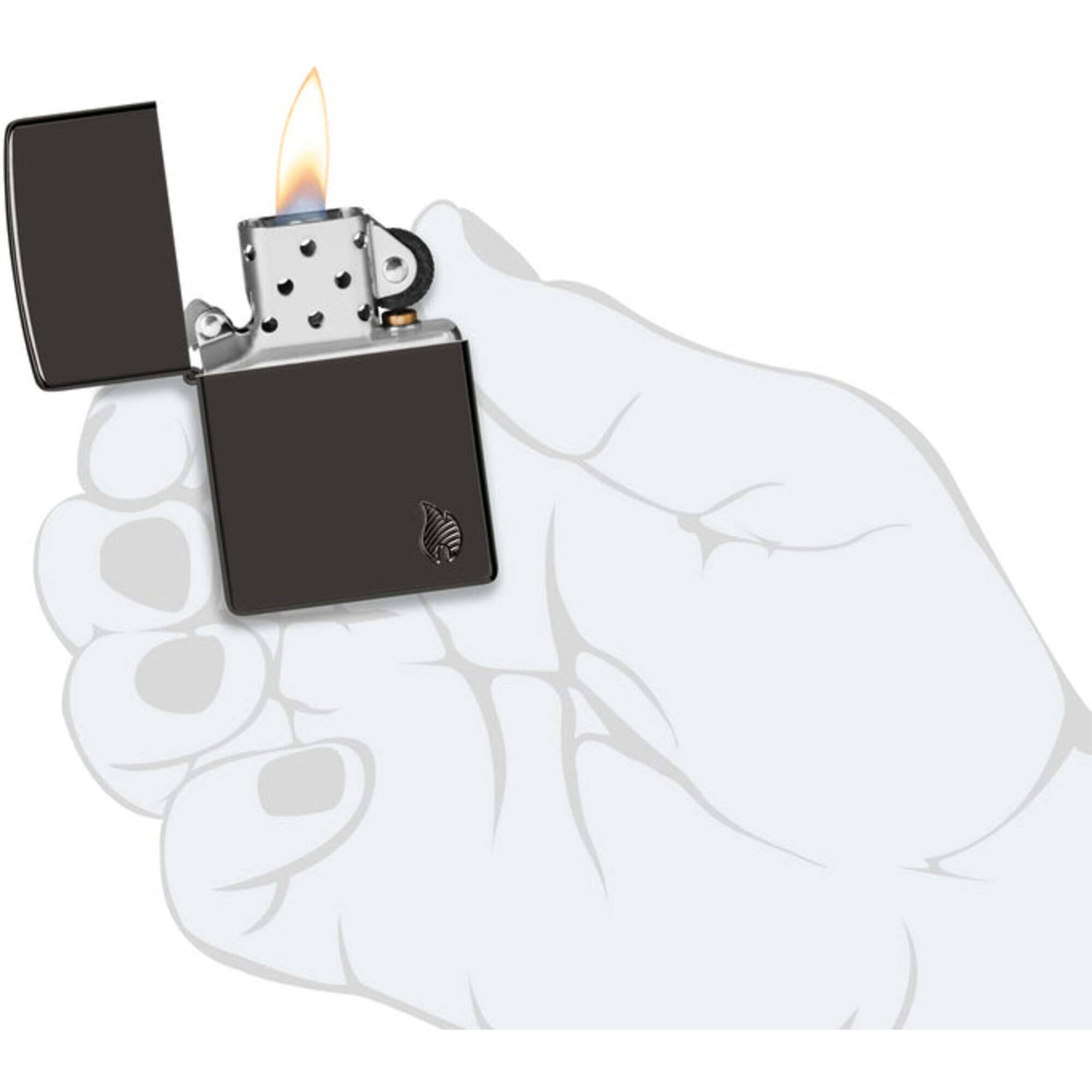 Zippo 46402 Armor High Polish Black Flame Windproof Design Lighter