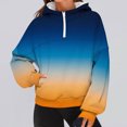 thumbnail image 3 of Gfyviroh Long Sleeve Hoodies for Women Loose Comfortable Quarter Zipper Sweatshirts Casual Trendy Gradient Color Sweatshirts, 3 of 5