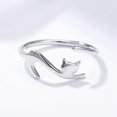 thumbnail image 1 of Anillos de Plata de Ley 925, Anillo Ajustable Estilo Gato Abierto Bisutería para Niñas Adolescentes Regalo Tamaños Universales, Plata de Ley 925, Sin Piedra, 1 of 5