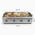 thumbnail image 4 of 48” NSF Commercial Electric Countertop Griddle – 16kW Heavy-Duty Stainless Steel Flat Top Grill with 4 Thermostat Controls, 208/240V for Restaurant Kitchen, 4 of 12