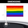 thumbnail image 5 of G128 2 Pack: LGBT Rainbow Pride Car Flag | 11x17 In | Double LiteWeave Pro Series Double Sided Printed 150D Polyester | Flagpole Included | Perfect for Festival Celebrations, Parades, 5 of 9
