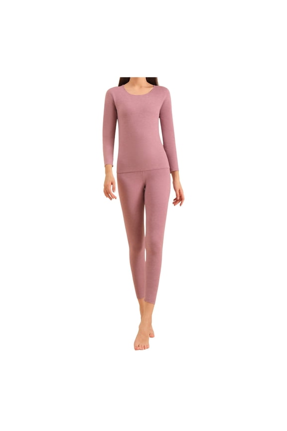 Womens Clothing Cashmere Silk BlendThermal UnderwearSet Mens Velvet Long Johns Base Layer 2Piece Set For Winter Red,L