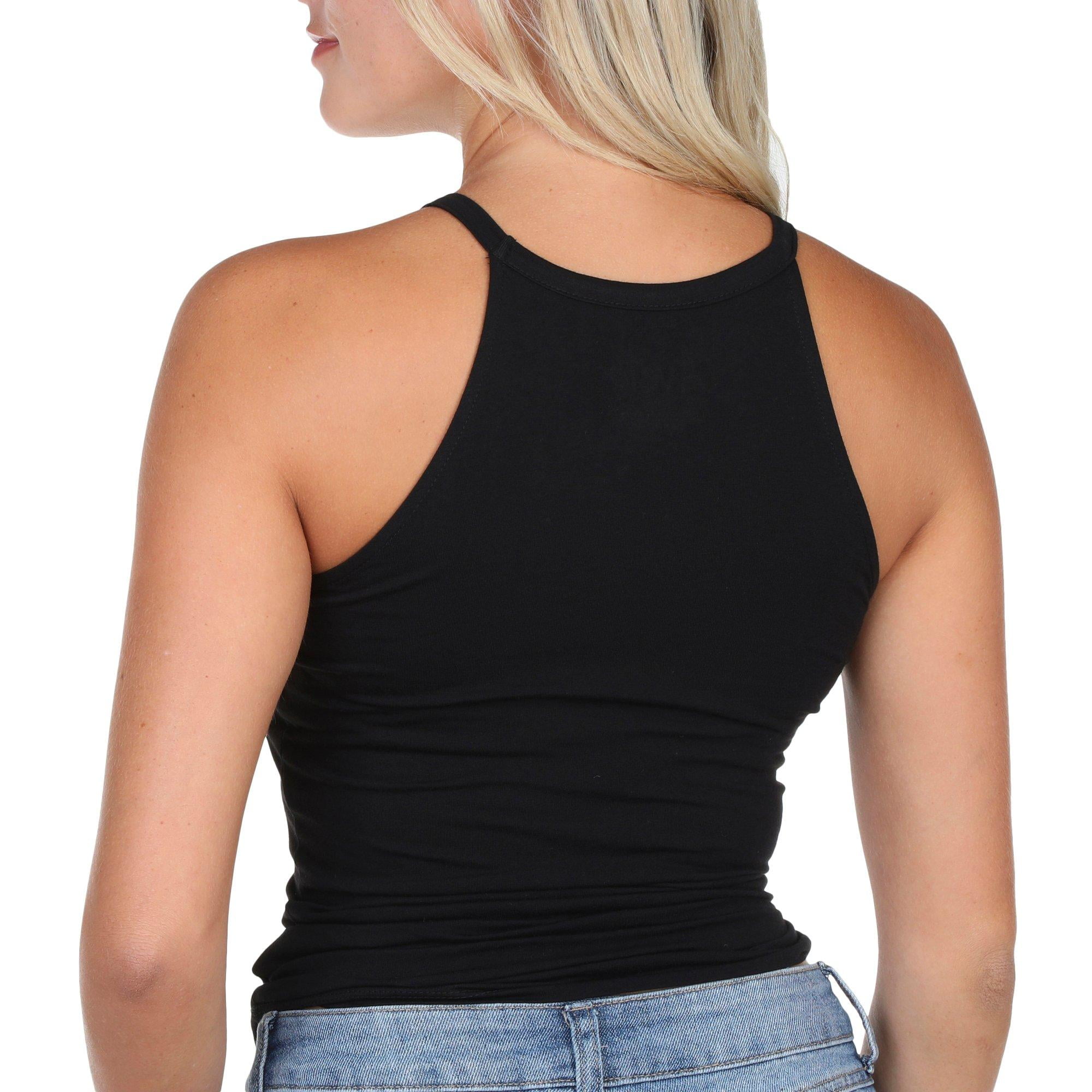 Aveto Juniors Solid High Neck Tank Top X-Large Black