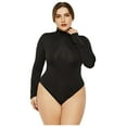 thumbnail image 2 of YOTMKGDO Body Suit Tights for Women Women's Base Coat Solid Color High Collar Long Sleeve Triangle Bodysuit Jumpsuit Turtleneck Shirt Women, Sizes XL-5XL, 2 of 8