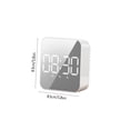 thumbnail image 3 of Multifunctional Digital Mirror Clock, LED Silent Desk Clock with Sound-Activated Display, Temperature, Date, Alarm, Power Supply Options for Home, Office, Kitchen Use, Black/White, 3 of 8