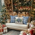 thumbnail image 4 of Merry Christmas Throw Pillow Covers 18x18 Inch Set of 4, Xmas Trees Truck Buffalo Plaid Believe Farmhouse Decorative Cushion Cases for Home Decoration G421-18, 4 of 6