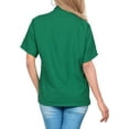 thumbnail image 4 of HAPPY BAY Women's Casual Hawaiian Blouses Shirt Cute Blouse Short Sleeve Button Down Dress Tops Tee Shirts Tank Top Women L Solid, Dark Autumn Green, 4 of 6