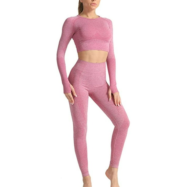 2 pieces/1 set of Women Seamless Workout Outfits Athletic Set
