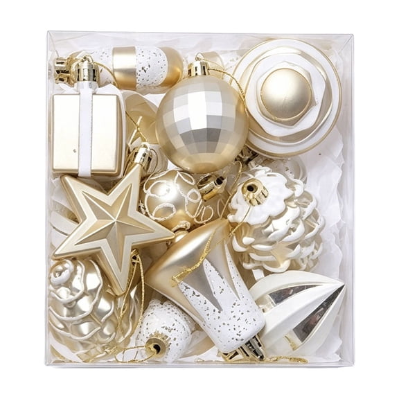 SHENGXINY Christmas Balls, Multi-Texture Assorted Shape Shatterproof Christmas Tree Ornaments for Tree Mantel Christmas Decorations