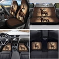 thumbnail image 2 of Yuyamidu Cross Car Seat Cover Full Set with Auto Floor Mats Steering Wheel Cover Horse Car Seatbelt Pads Coasters Handbrake Gear Shift Knob Cover 15pcs Car Accessories Set, Brown, 2 of 6