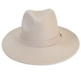 thumbnail image 2 of Ivory Fedora Panama Upturn Wide Brim Cotton Blend Felt Hat, 2 of 4