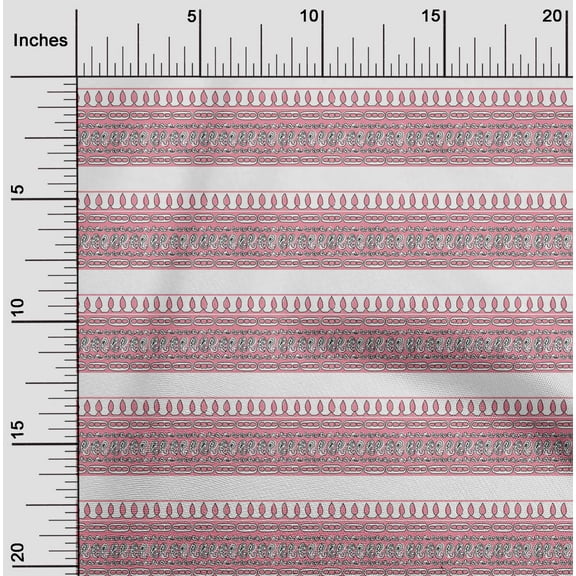 oneOone Cotton Cambric Medium Pink Fabric Ethnic Block Fabric For Sewing Printed Craft Fabric By The Yard 56 Inch Wide