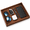 Brown, variant on Brown PU Leather Wooden Desktop Valet Tray Catchall Organizer