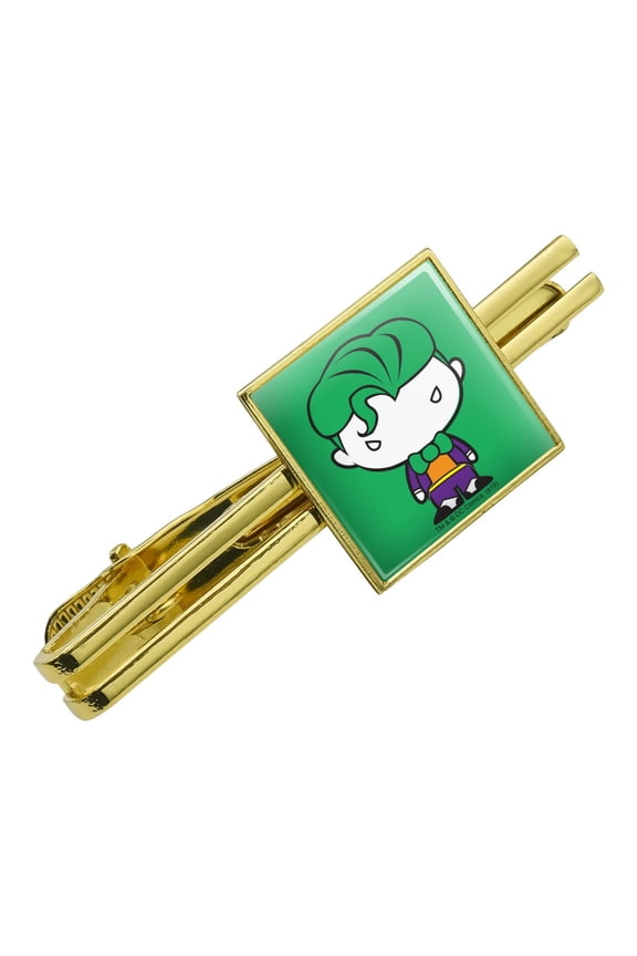 Batman Joker Cute Chibi Character Square Tie Bar Clip Clasp Tack- Silver or Gold