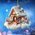 thumbnail image 6 of House Ornaments Christmas Tree Decoration - Snowy House Christmas Decorations Hanging Ornaments for Holiday Xmas Tree Home Decor - Village Houses Rustic House Winter Wonderland, 6 of 6