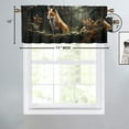thumbnail image 4 of Fox Curtain Valances for Kitchen Windows Wild Animals Autumn Forest Trees Maple Leaves Nature Privacy Decorative Rod Pocket Short Window Valance Curtains 54 by 18 in, 1 Panel, 4 of 6