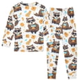 thumbnail image 2 of Dailycode Cotton Pajama Set Snug Fit Long Sleeve Top and Pants for 18M-8Y Raccoon with Sunglasses, 2 of 7