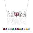 thumbnail image 1 of Collar con colgante JeenMata MOM - Granate - Piedra natal de enero - Chapado en oro blanco, 1 of 4