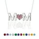 thumbnail image 1 of Collar con colgante JeenMata MOM - Granate - Piedra natal de enero - Chapado en oro blanco, 1 of 4