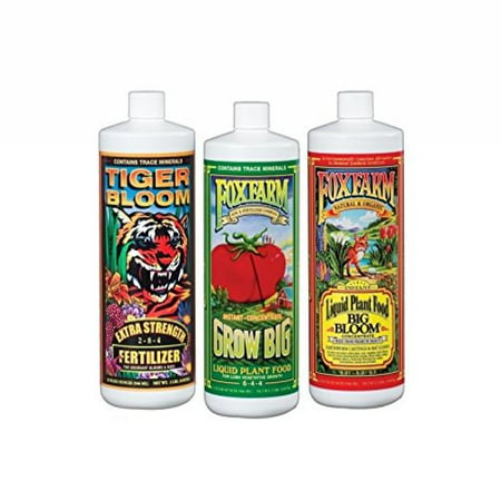 Fox Farm FX14049 Liquid Nutrient Trio Soil Formula: Big Bloom, Grow Big, Tiger Bloom (Pack of 3 - 32 oz. (Best Soil And Nutrients For Growing Weed)
