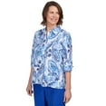 thumbnail image 3 of Alfred Dunner Womens Paisley Power Button Down Top, 3 of 6