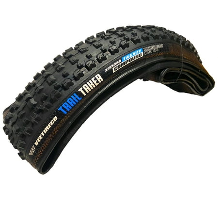 Vee Tire Trail Taker Bicycle Road Tires with Folding Bead Tackee Compound Tubeless Tire - (27.5x2.40), (Best Bike Tire For Road And Trail)