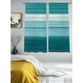 thumbnail image 3 of Teal Green Ombre Stripes Sheer Curtains 72 Inch Length 2 Panels Set, Modern Farmhouse Lines Art Voile Window Treatment Rod Pocket Curtains Sheers Drapes for Bedroom/Living Room/Kitchen 52"x72"x2, 3 of 7