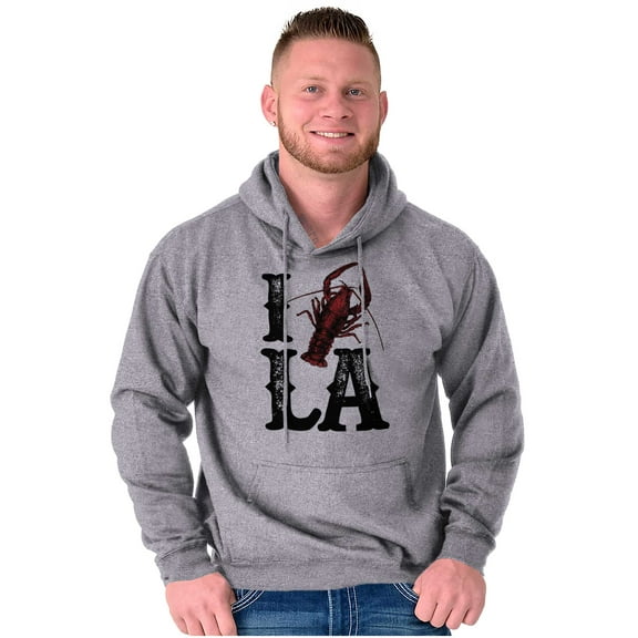 Louisiana Foodie I Love Crawfish LA Unisex Plus Fleece Graphic Hoodie Brisco Brands 2X